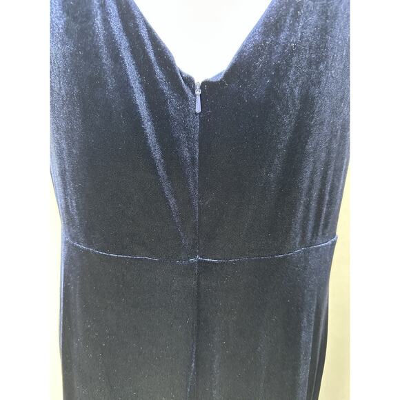 REVELRY Velvet Bridesmaid Dress in Deep Blue Women's Size 16 Faux Wrap. - Picture 8 of 16